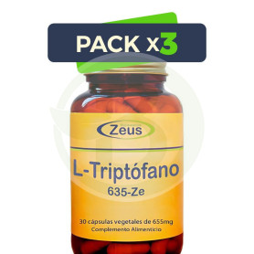 Pack 3x L-Triptofano 635-Ze 30 Cápsulas Vegetales Zeus