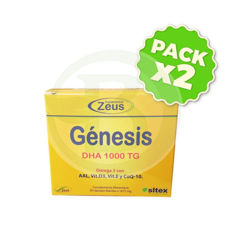 Pack 2x Génesis Omega 3 DHA 1000Mg 30 Cápsulas Zeus