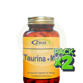 Pack 2x Taurina + Mg 60 Cápsulas Vegetales Zeus