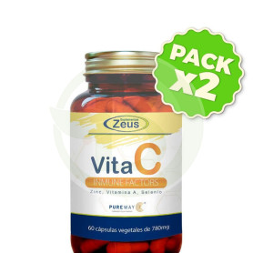 Pack 2x Vita C Inmunefactors 60 Cápsulas Vegetales Zeus