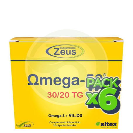 Pack 6x Omega-50 30/20 Tg 30 Cápsulas Zeus