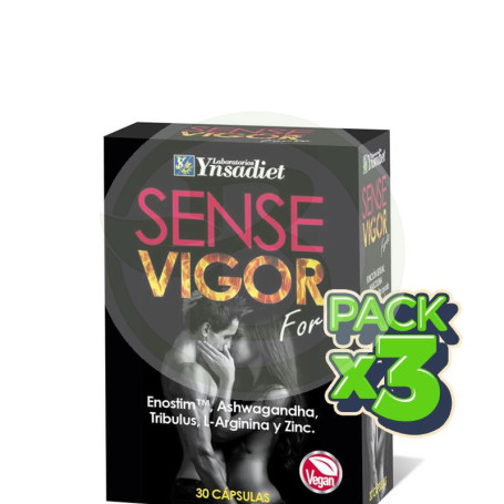 Pack 3x Sense Vigor Forte Envase De 30 Cápsulas Ynsadiet