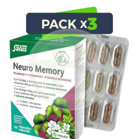 Pack 3x Neuro Memory 30 Capsulas Salus