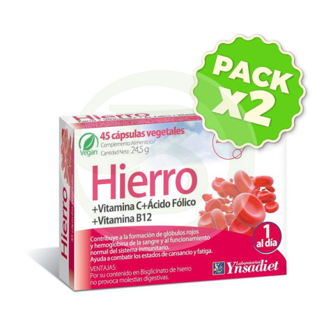 Pack 2x Zentrum Hierro 45 Cápsulas Ynsadiet