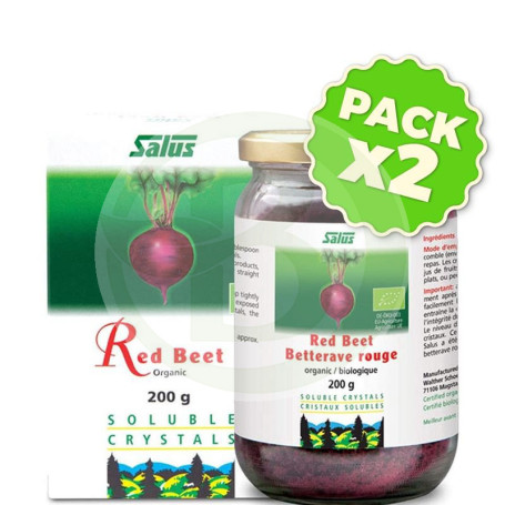 Pack 2x Remolacha Roja en Cristales 200Gr. Salus