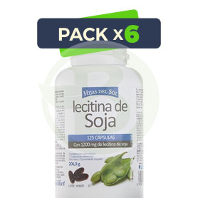Pack 6x Lecitina Soja 1.200Mg. 125 Perlas Hijas del Sol