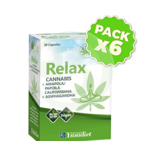 Pack 6x Relax con Cannabis 30 Capsulas Vegetales Ynsadiet