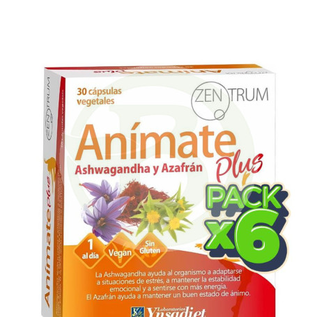 Pack 6x Zentrum Animate Plus 30 Cápsulas Ynsadiet