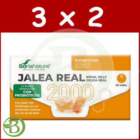 Pack 3x2 Jalea Real 2000 con Probióticos 20 Viales Soria Natural