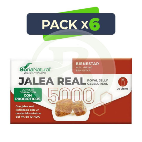Pack 6x Jalea Real 5000 con Probióticos 20 Viales Soria Natural