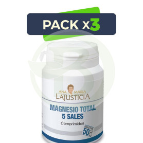 Pack 3x Magnesio Total 5 Sales 100 Comprimidos Ana M. Lajusticia