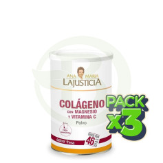 Pack 3x Collagene con Magnesio Fragola 350G Ana M. Lajusticia