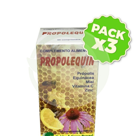 Pack 3x Propolequin 60 Comprimidos Golden Green