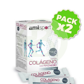 Pack 2x Colágeno con Magnesio + Vitamina C 20 Sticks AML Sport Ana Mª La