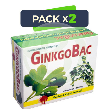Pack 2x Ginkgobac Golden Green 60 Cápsulas