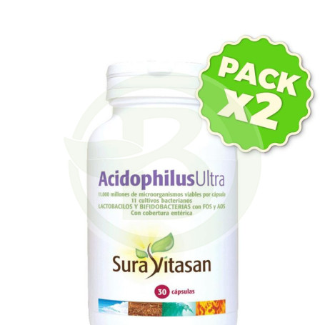 Pack 2x Acidophilus Ultra 30 Cápsulas Sura Vitasan