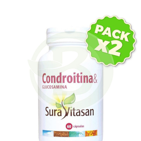 Pack 2x Condroitina y Glucosamina 60 Cápsulas Sura Vitasan