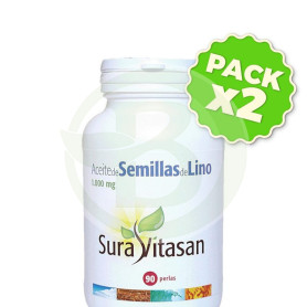 Pack 2x Aceite de Semillas de Lino 90 Perlas Sura Vitasan