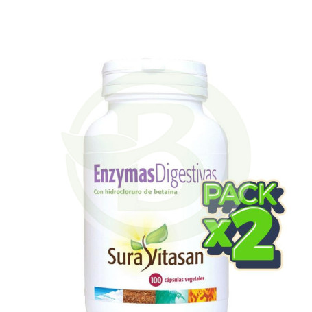Pack 2x Enzymas Digestivas 100 Cápsulas Sura Vitasan