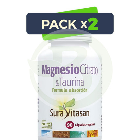 Pack 2x Magnesio y L-Taurina 90 Cápsulas Sura Vitasan