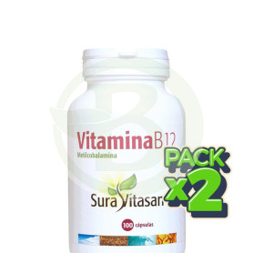 Pack 2x Vitamina B12 500Mcg. 100 Cápsulas Sura Vitasan