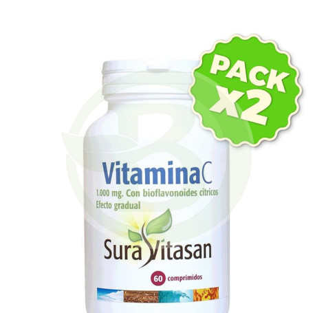 Pack 2x Vitamina C 1.000Mg. 60 Comprimidos Sura Vitasan