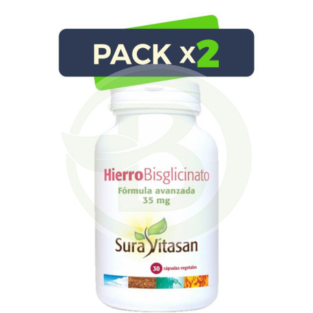 Pack 2x Hierro Bisglicinato 30 Cápsulas Sura Vitasan