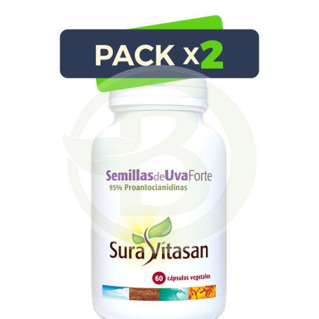 Pack 2x Semillas De Uva Forte 60 Capsulas Sura Vitasan