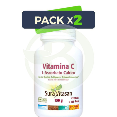 Pack 2x Vitamina C L-Ascorbato 150 Gr Sura Vitasan