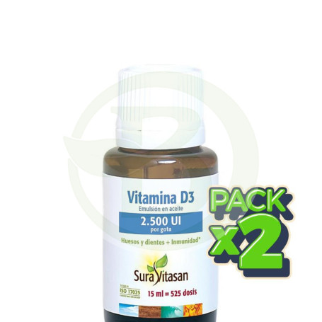 Pack 2x Vitamina D3 2.500Ui 15Ml Sura Vitasan
