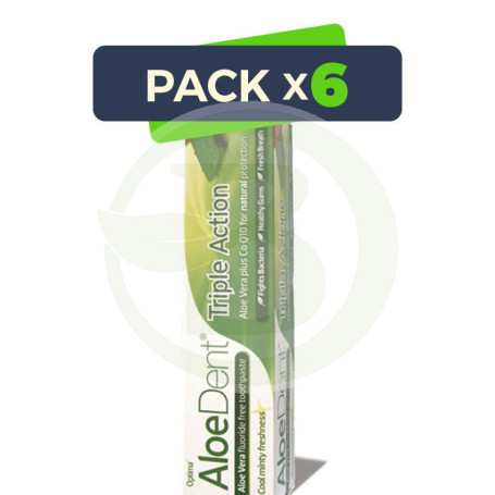 Pack 6x Dentífrico Triple Acción con Aloe Vera Evicro