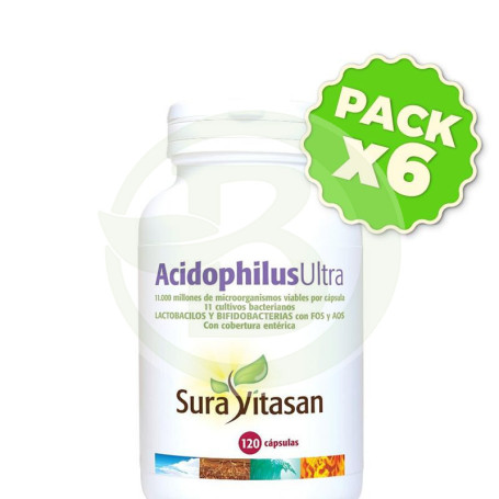 Pack 6x Acidophilus Ultra 120 Cápsulas Sura Vitasan