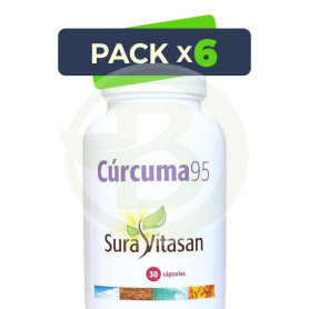 Pack 6x Cúrcuma 95 30 Cápsulas Sura Vitasan
