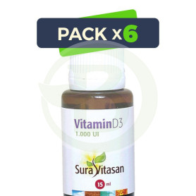 Pack 6x Vitamina D3 15Ml. Sura Vitasan