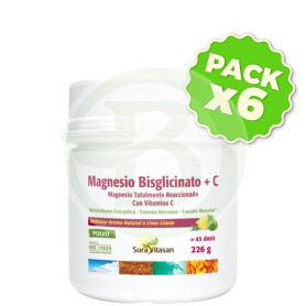Pack 6x Magnesio Bisglicinato + C 226Gr Sura Vitasan