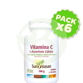Pack 6x Vitamina C L-Ascorbato 150 Gr Sura Vitasan
