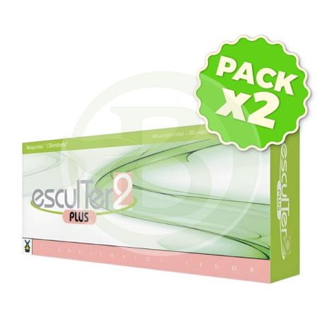 Pack 2x Esculter 2 Plus 40 Comprimidos + 20 Viales Tegor