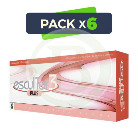 Pack 6x Esculter 3 Plus 40 Comprimidos + 20 Viales Tegor