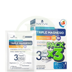 Pack 3x Triplo Magnesio 20 Bustine Natysal