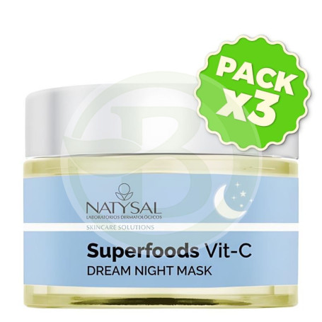 Pack 3x Superfoods Mascarilla De Noche con Vitamina C 50Ml Natysal