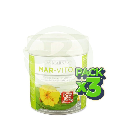 Pack 3x Mar-Vitoil 400+100 Cápsulas 500Mg. Marnys