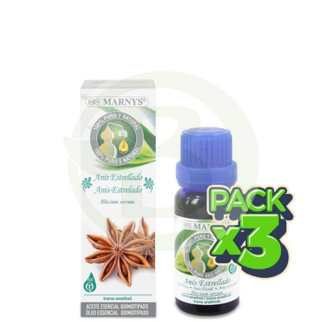 Pack 3x Aceite Esencial Alimentario de Anís Estrellado 15Ml. Marnys