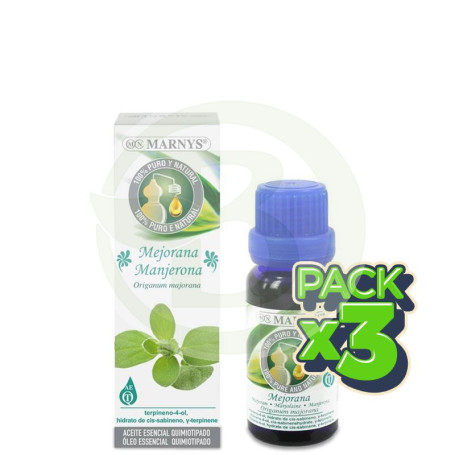 Pack 3x Aceite Esencial Alimentario de Mejorana 15Ml. Marnys