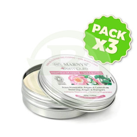 Pack 3x Manteca de Karité con rosa mosqueta y argán bio 100gr Marnys