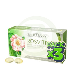 Pack 3x Rosvitmar Aceite De Rosa Mosqueta 60 Cápsulas Marnys