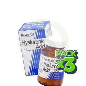 Pack 3x Ácido Hialurónico 55Mg. Health Aid