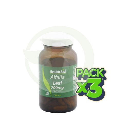 Pack 3x ALFALFA 120 COMPRIMIDOS HEALTH AID