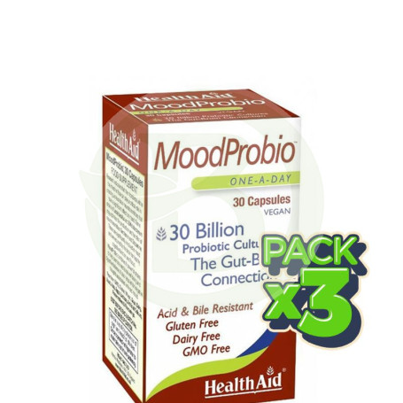 Pack 3x Moodprobio 30 Cápsulas Health Aid