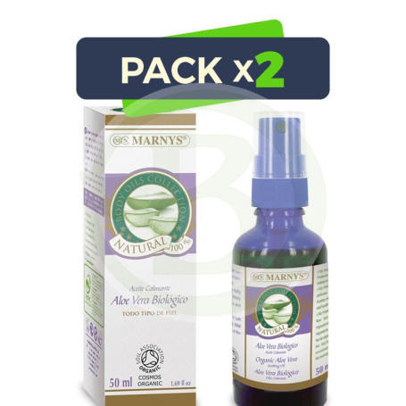 Pack 2x Aceite de Aloe Vera Orgánico 50Ml. Spray Marnys