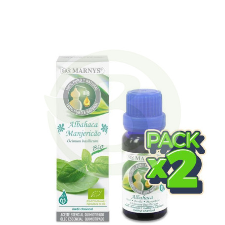Pack 2x Aceite Esencial Alimentario de Albahaca 15Ml. Marnys